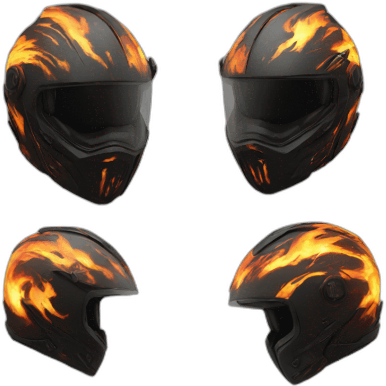 fire cyberpunk motorcycle helmet emoji