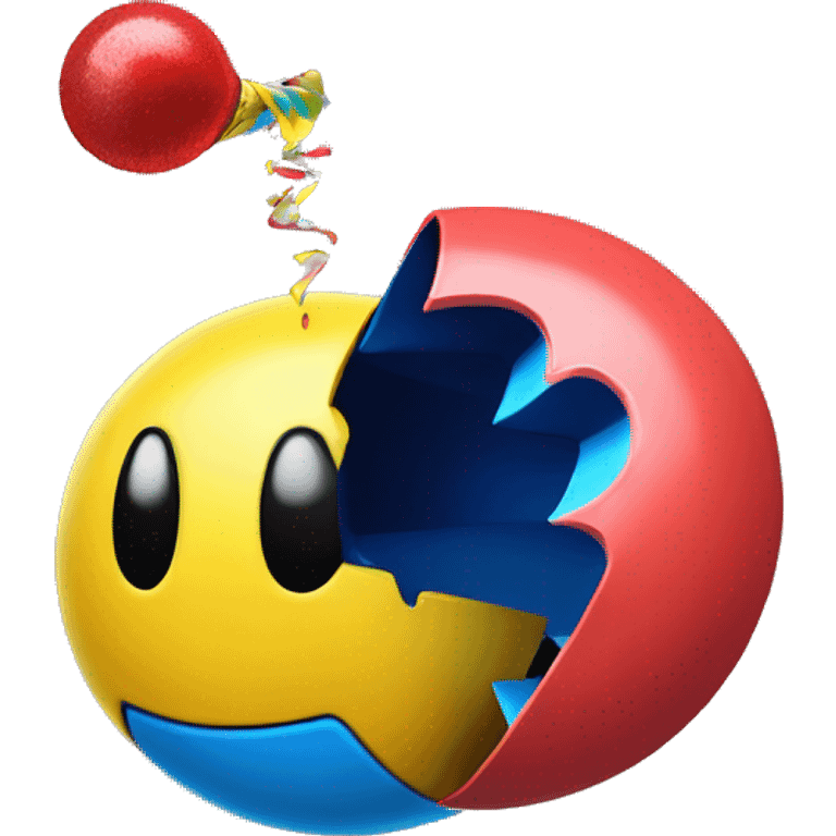 Pac-Man with a party popper  emoji