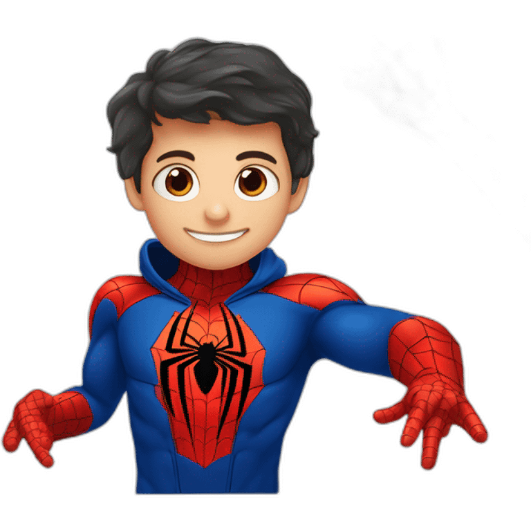 Spiderman niño lanzando la telaraña con el nombre Santiago emoji