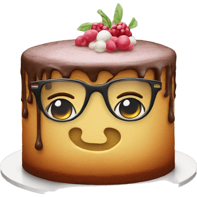 homemade cake with glasses emoji