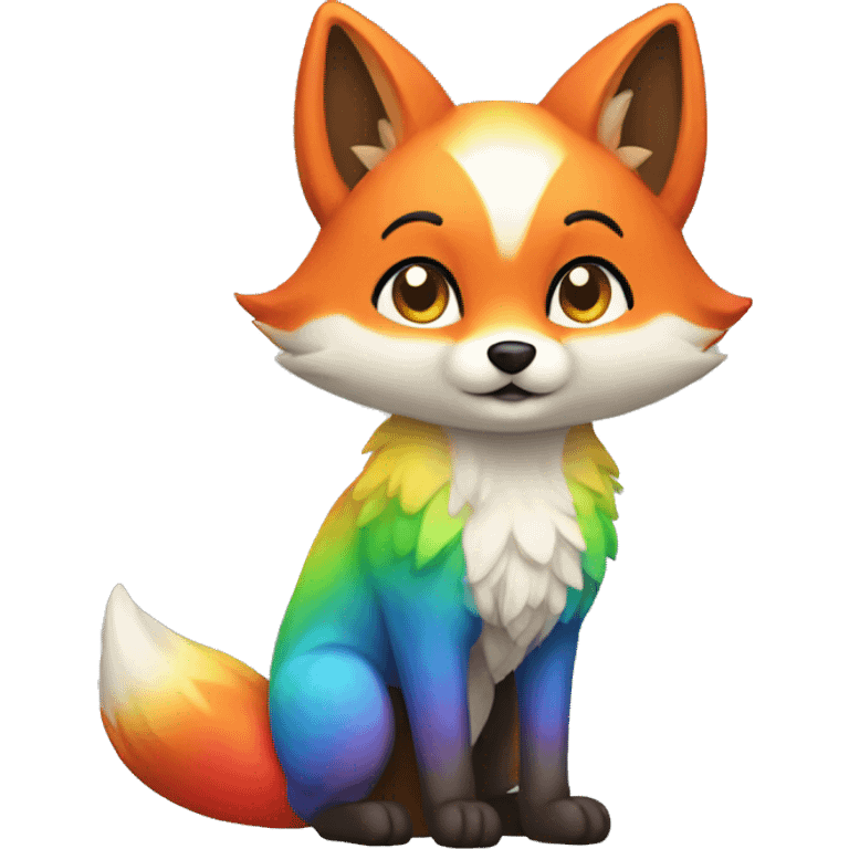 Rainbow Fox Full Body emoji