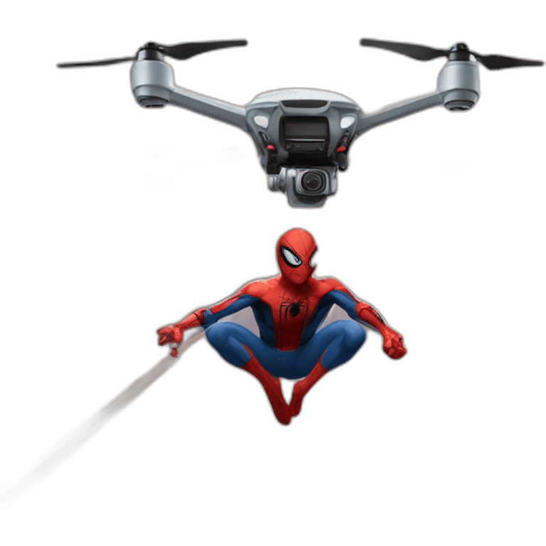 Spider Man driving a DJI drone emoji