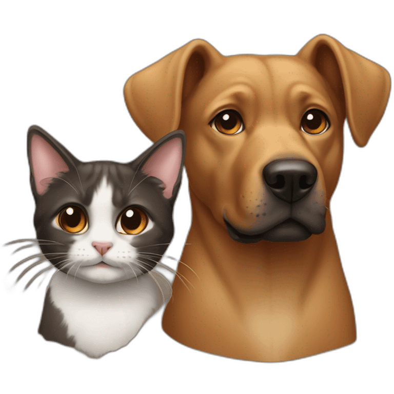 Dog Brown with à cat black emoji