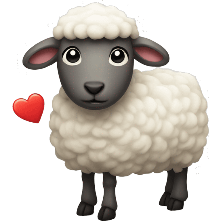 Sheep with heart  emoji