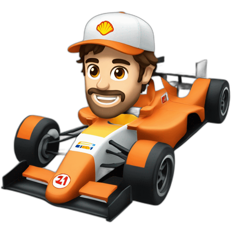 fernando alonso driving f1 car emoji