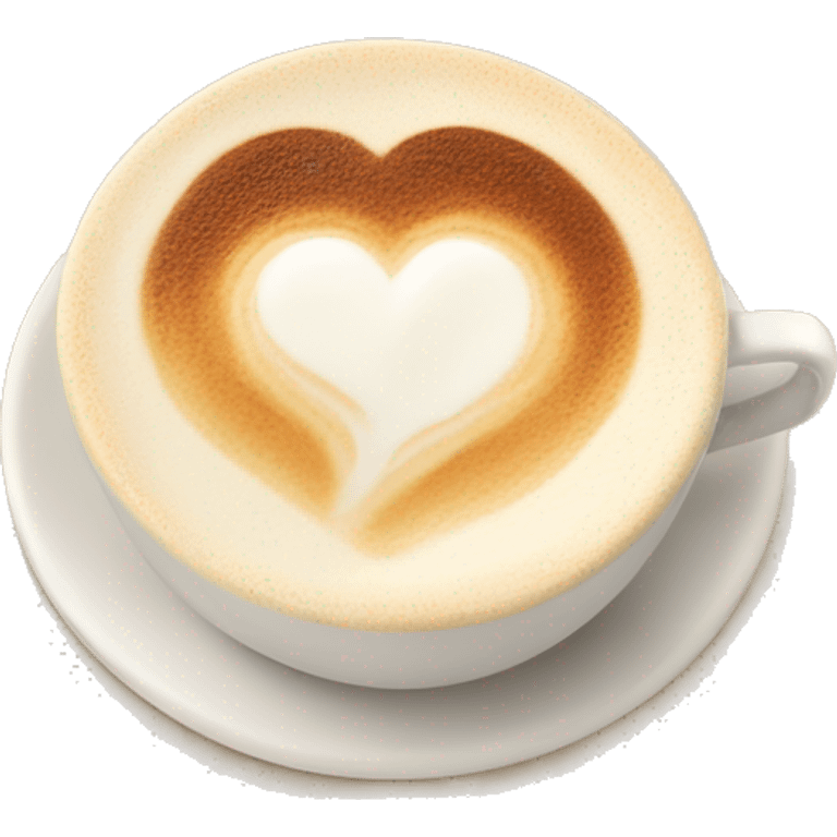 Cup of cappuccino with a heart on cream emoji