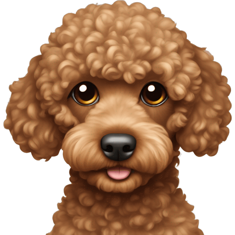 Brown toy poodle laying emoji