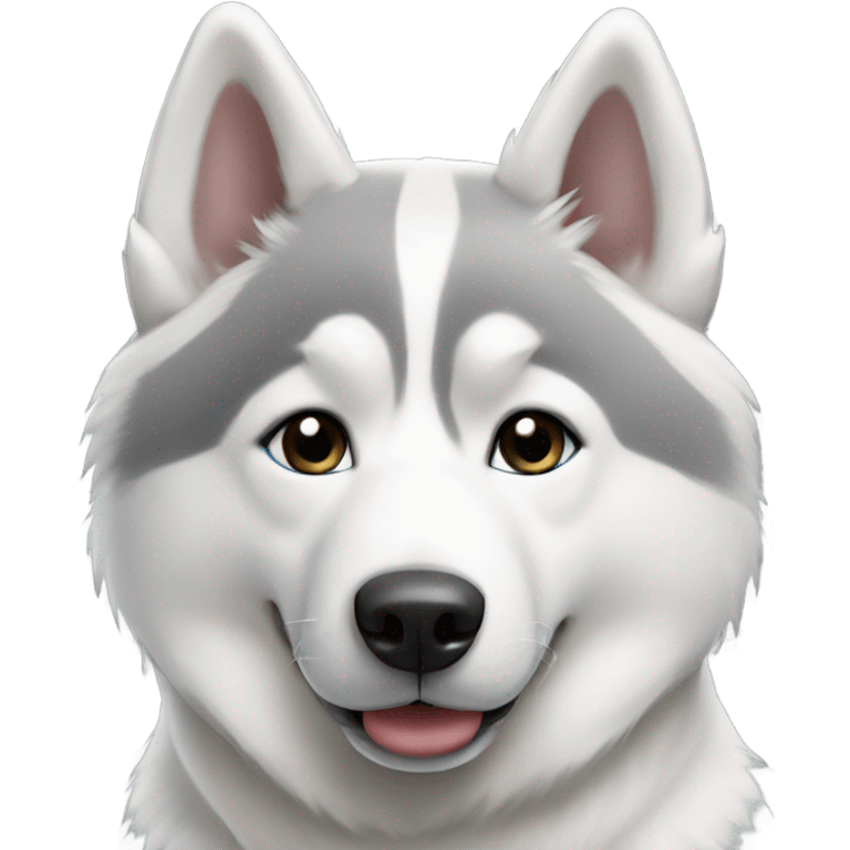 White and grey Siberian husky emoji