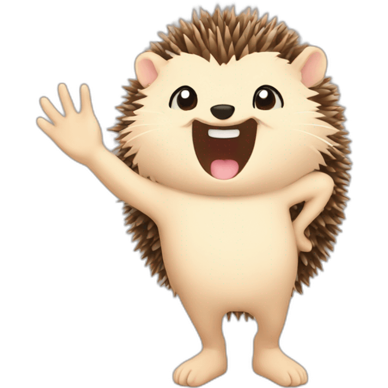 hedgehog high five emoji