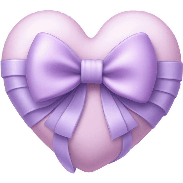 a lavender heart wrapped by a pastel pink bow emoji