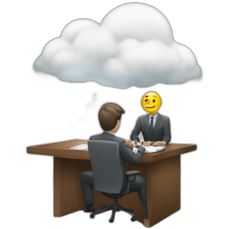 point d'interrogation dans un nuage emoji