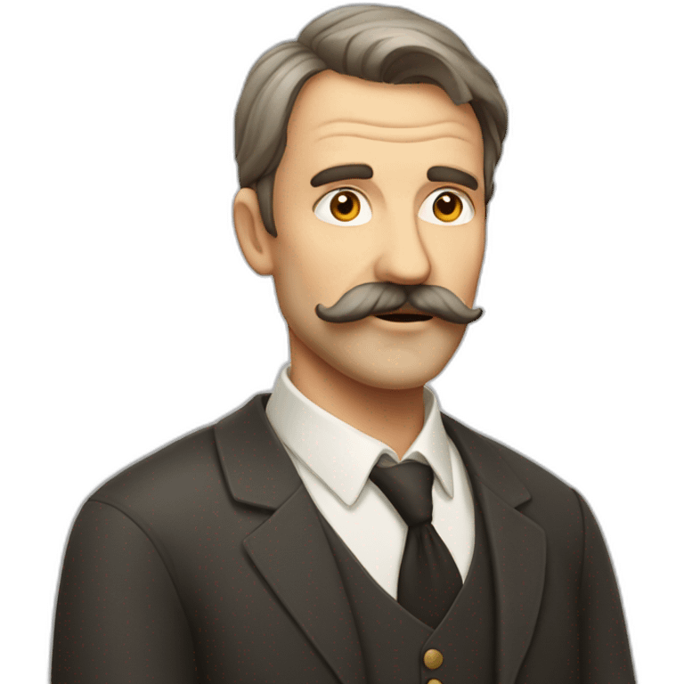 Mid age British guy with crooked moustache emoji