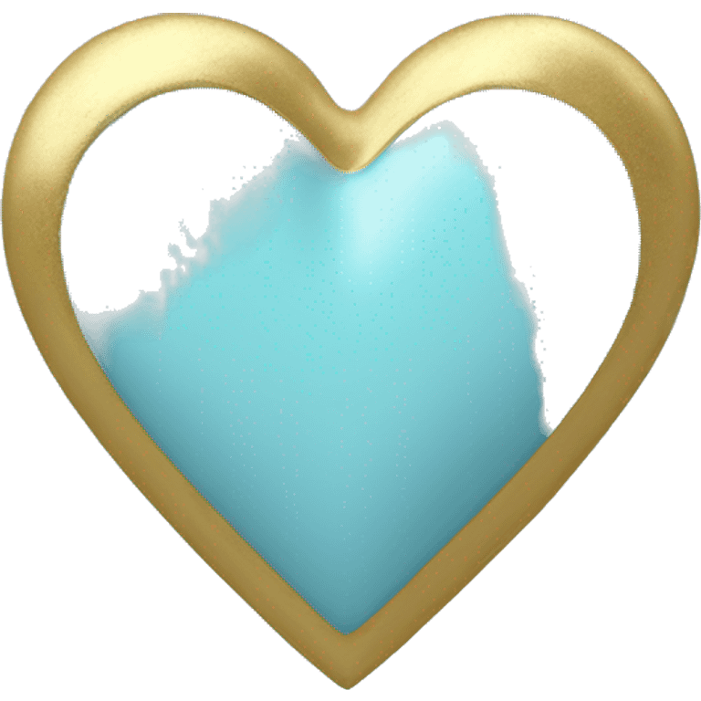 Pastel blue heart with gold emoji