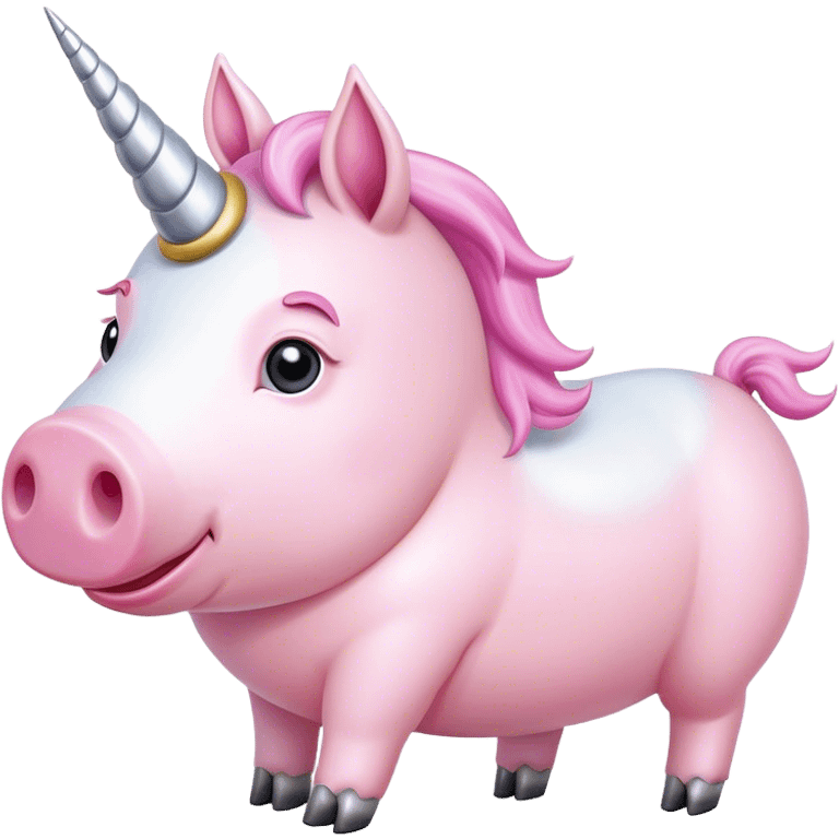 A unicorn riding on a pig emoji