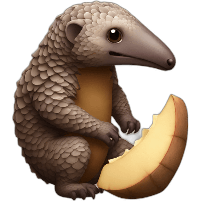 Pangolin eating a bat emoji