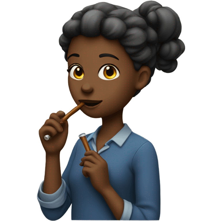 Girl smoking a pipe emoji