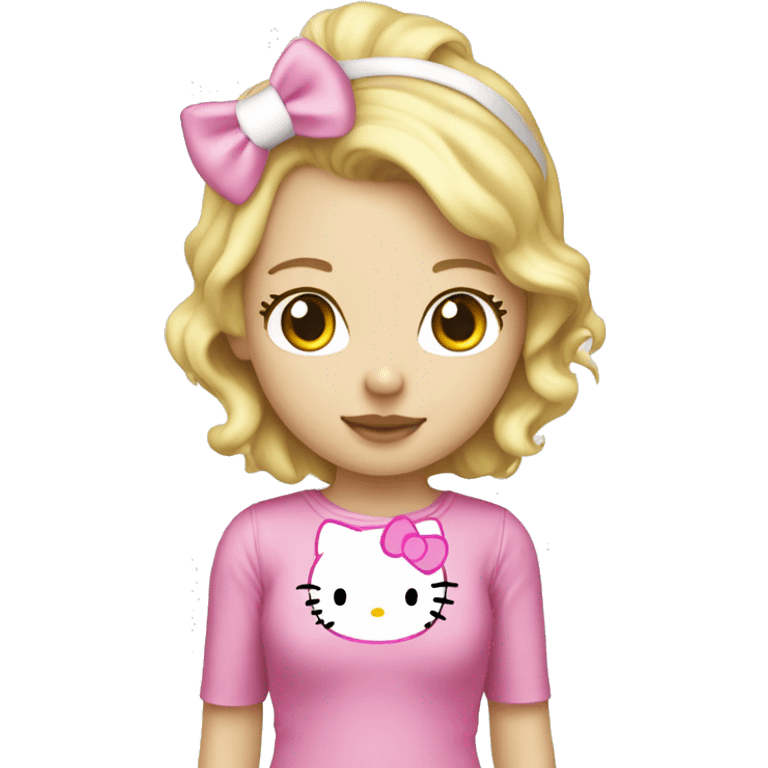 blonde hair girl, hello kitty costume, on oxygen cannular emoji