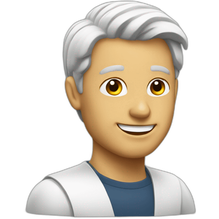 confident, happy, white man emoji