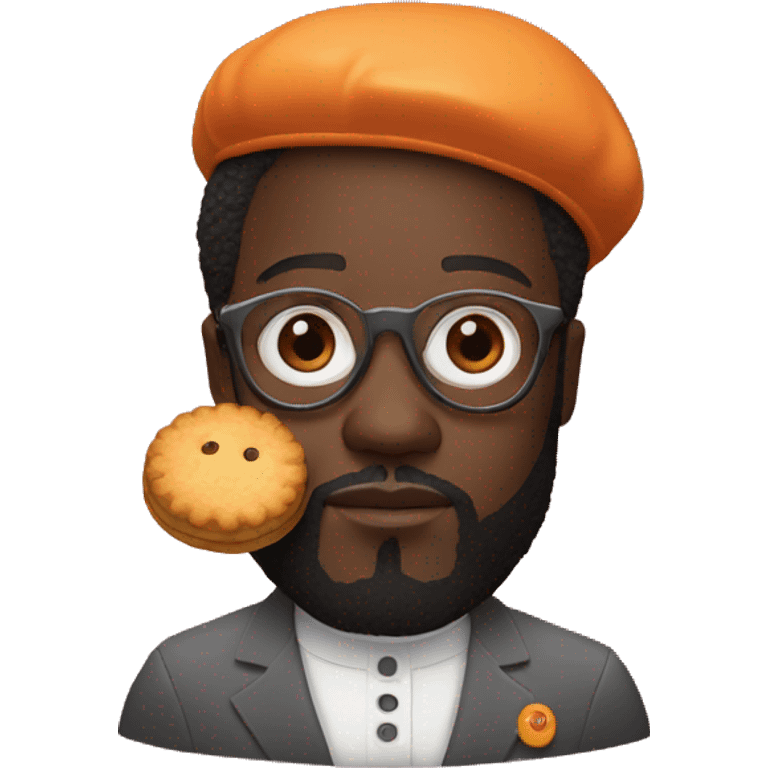 will I am with a biscuit and an orange background  emoji