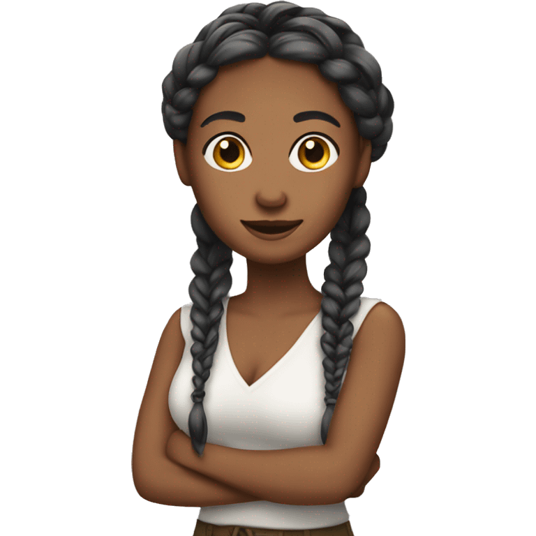 charming woman with braids emoji