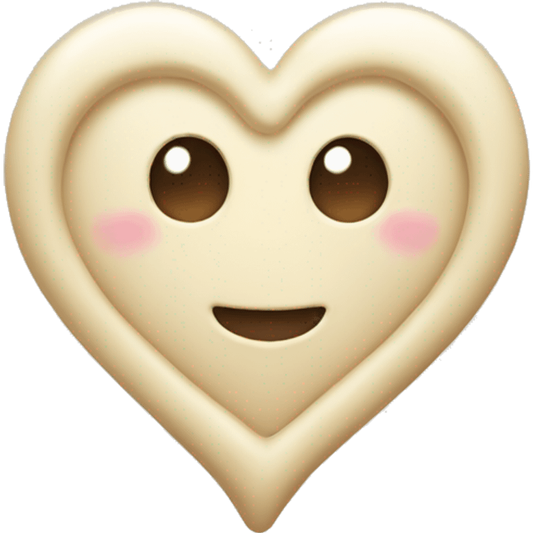 Cream heart emoji