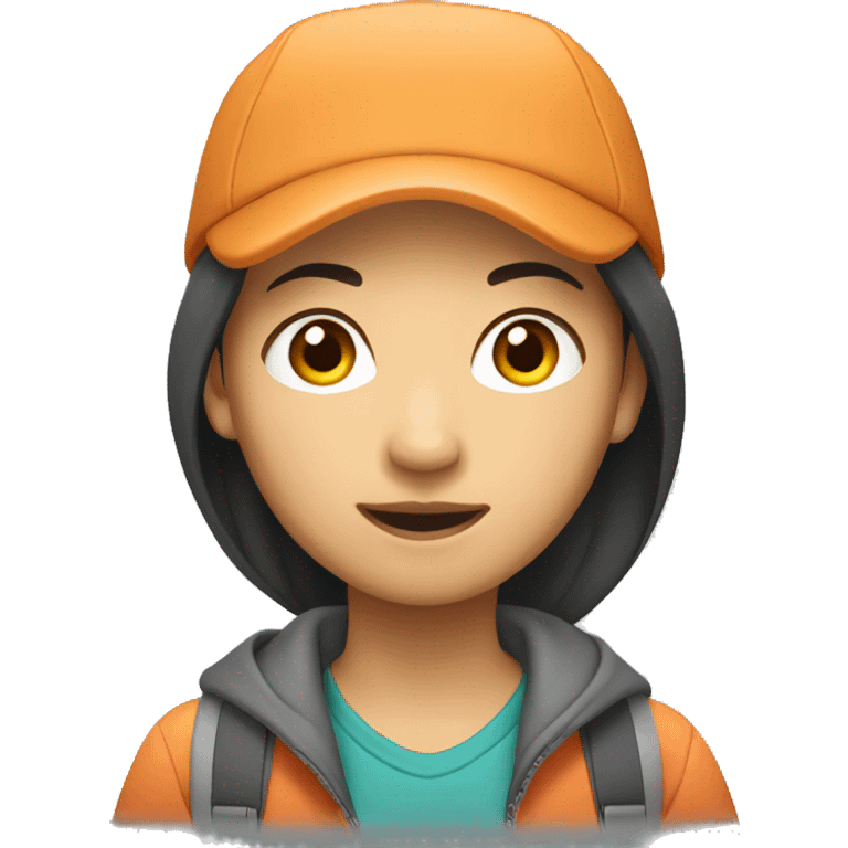 young asian female campers emoji ios  emoji