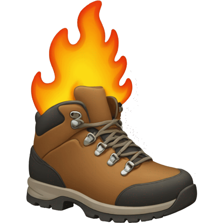 hiking boot on fire emoji