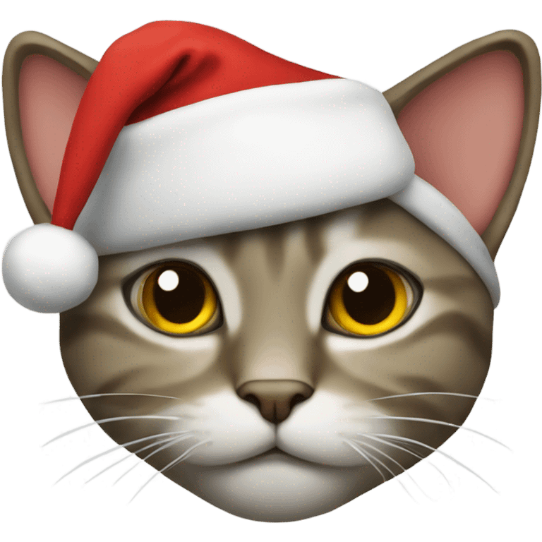 cat wearing a Santa hat emoji