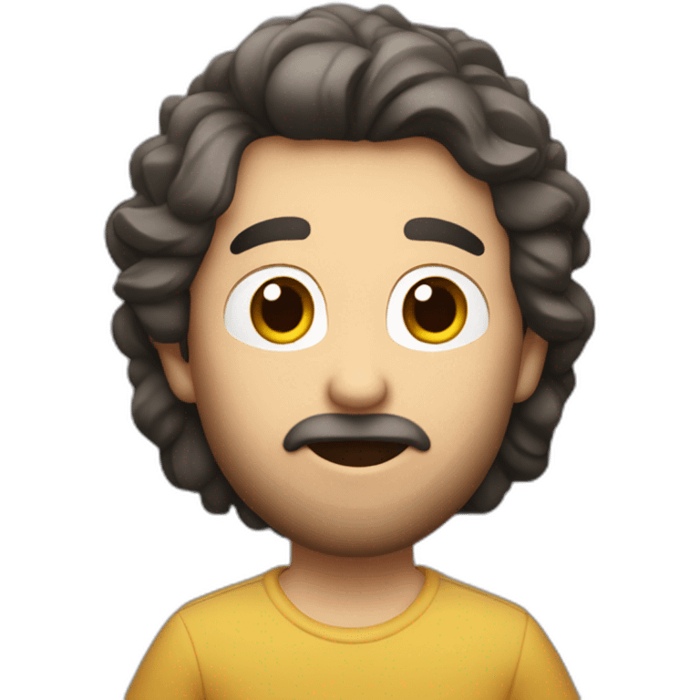 señor gordo con barba y pelo blanco cantando emoji