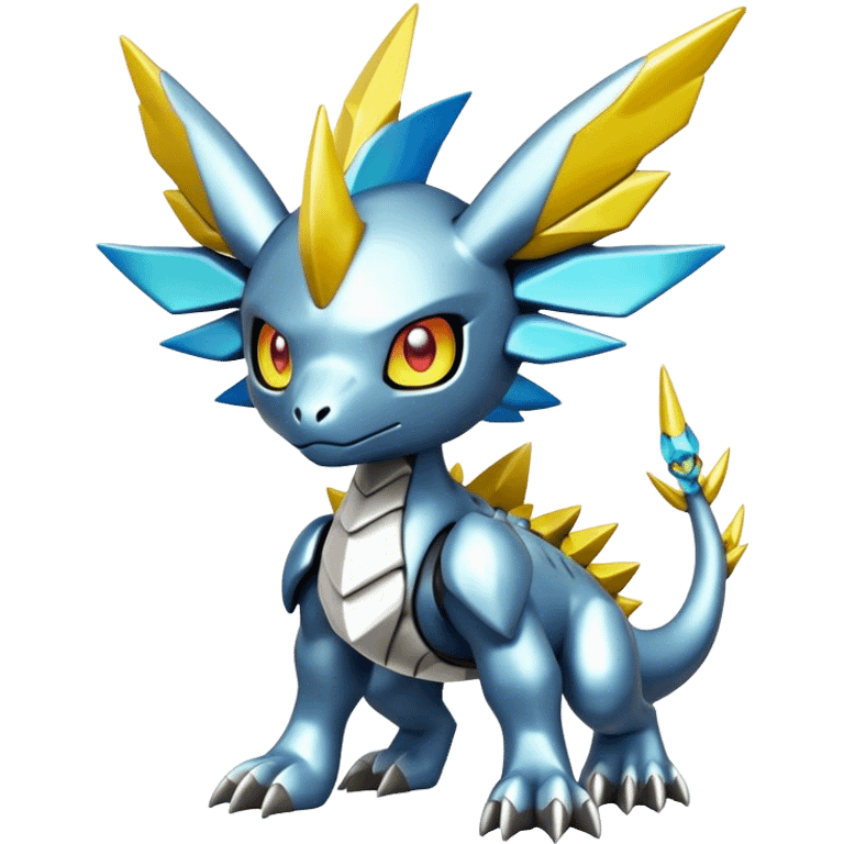 cool edgy cute shiny colorful Archeus-Kyurem-Digimon-Fakemon-animal-hybrid full body emoji