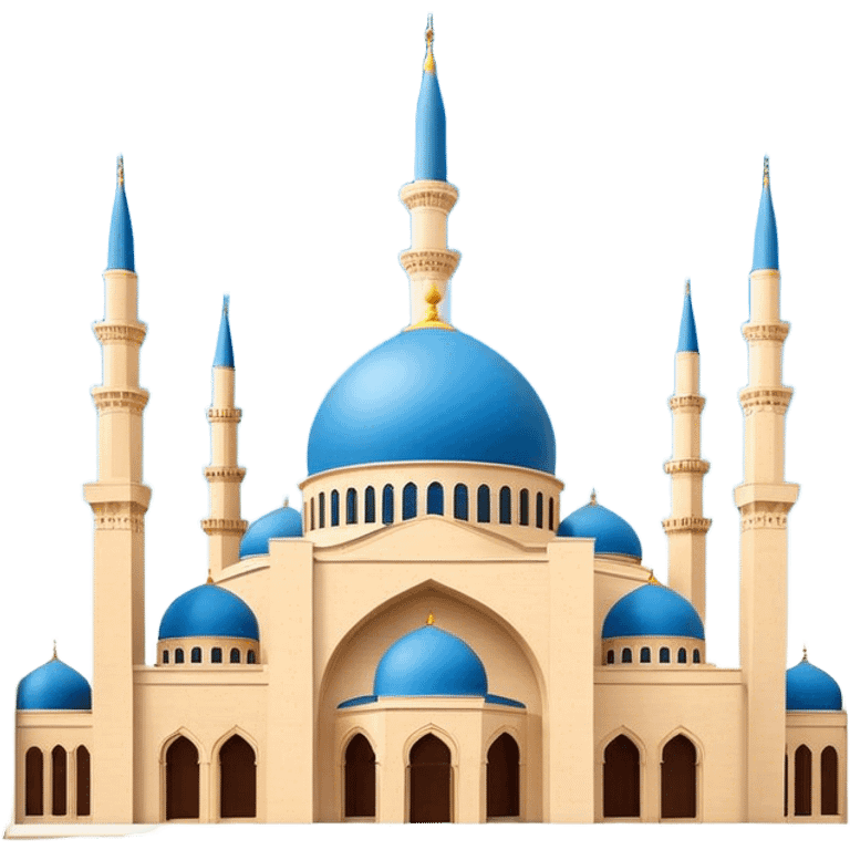 Mohammad Al-Amin Mosque Emoji of Beirut – Featuring its blue dome, tall minarets, and Arabic calligraphy. emoji