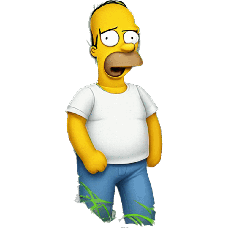 Homer Simbson disappearing inside a grass bush  emoji