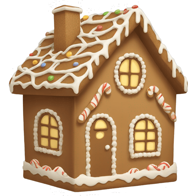 Beige gingerbread house emoji