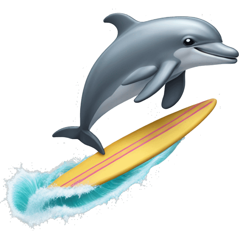 Dolphin riding a surfboard  emoji