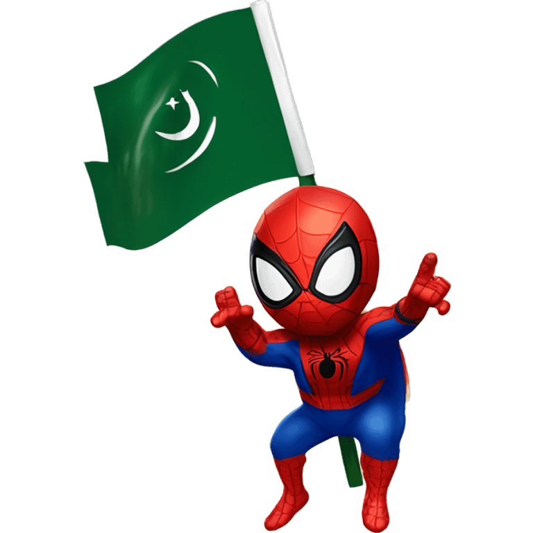 Spider-man waving Pakistan flag emoji