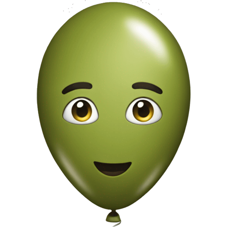 Olive color balloon emoji