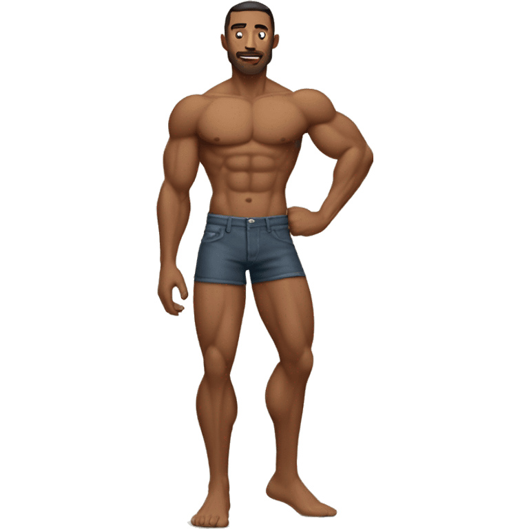 muscular man with extra skinny legs emoji