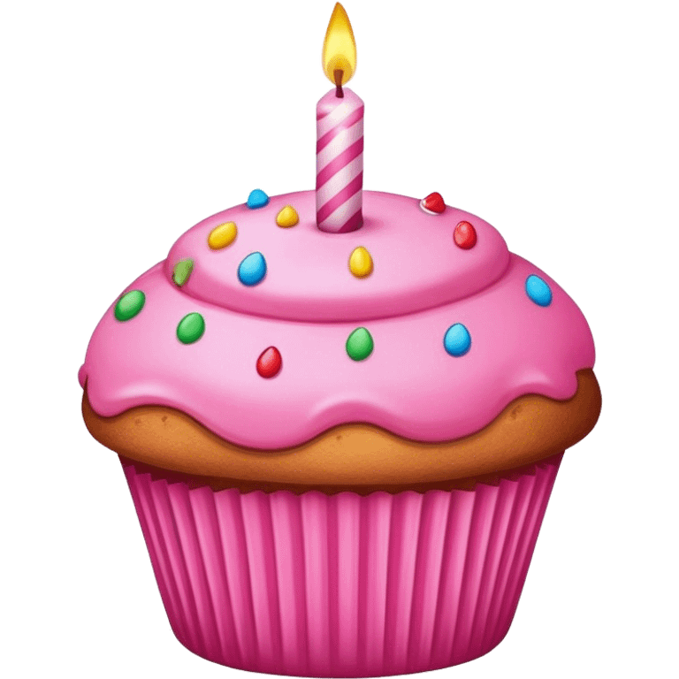 Pink muffin have Birthday  emoji