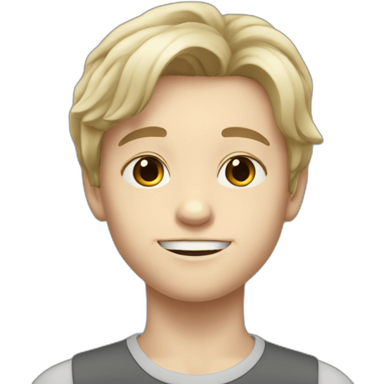 A young, white-skinned boy with soft, medium-length hair emoji