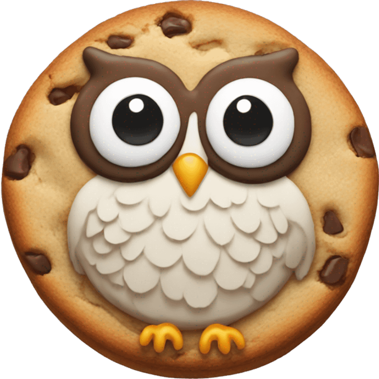 one Cookie in the shape of an owl emoji