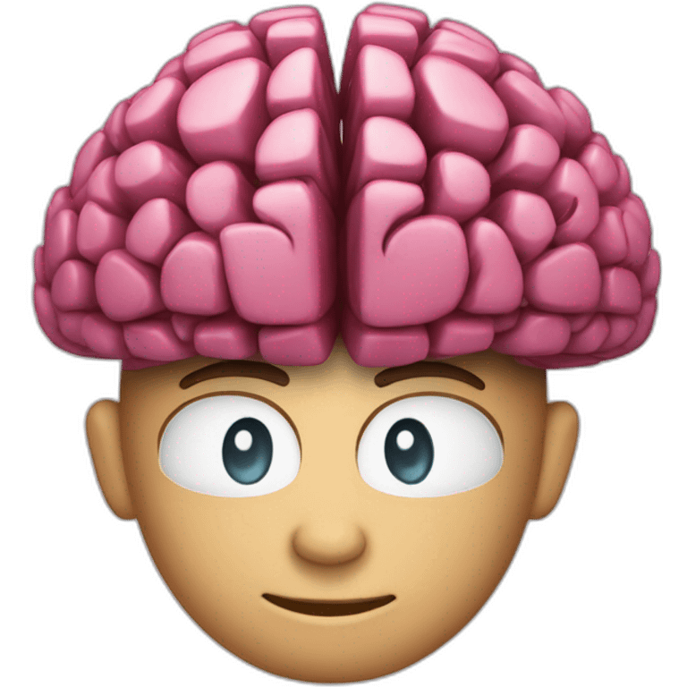 cerebro con aparatos de estudio emoji