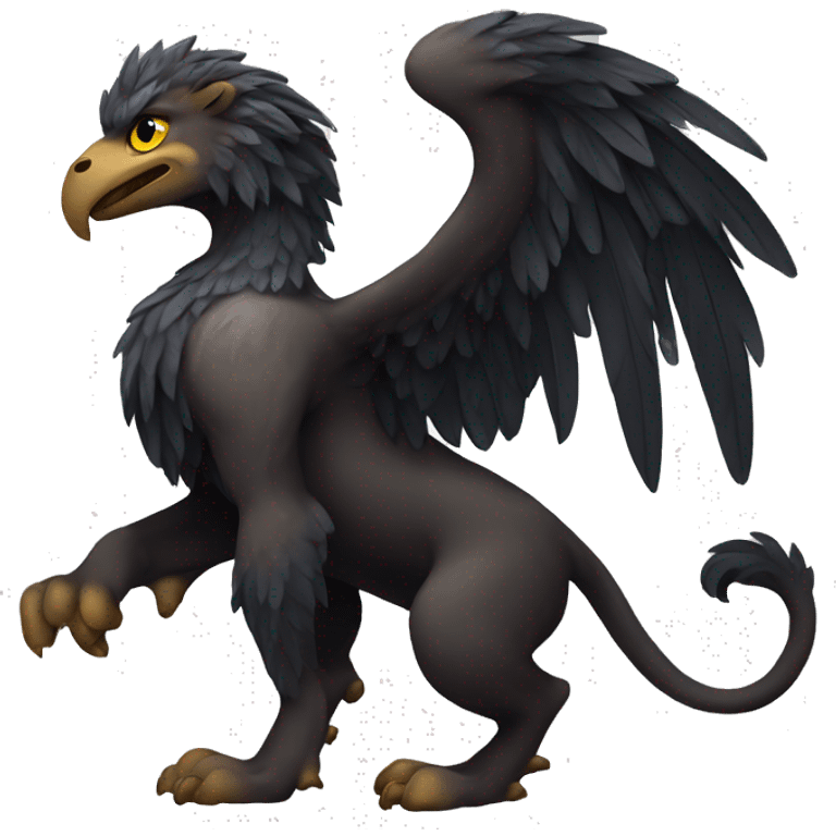 mythological creature, griffin, dark colors emoji