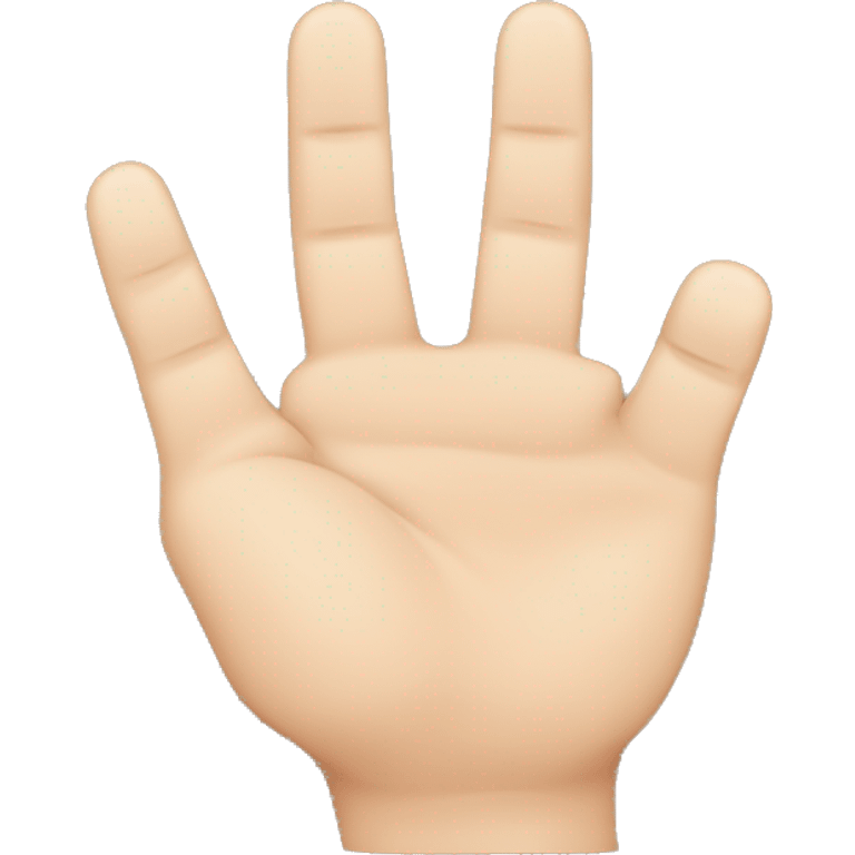 hand with three fingers raised: the index finger, middle finger, and thumb. The other fingers (ring and pinky) should be folded down.  emoji