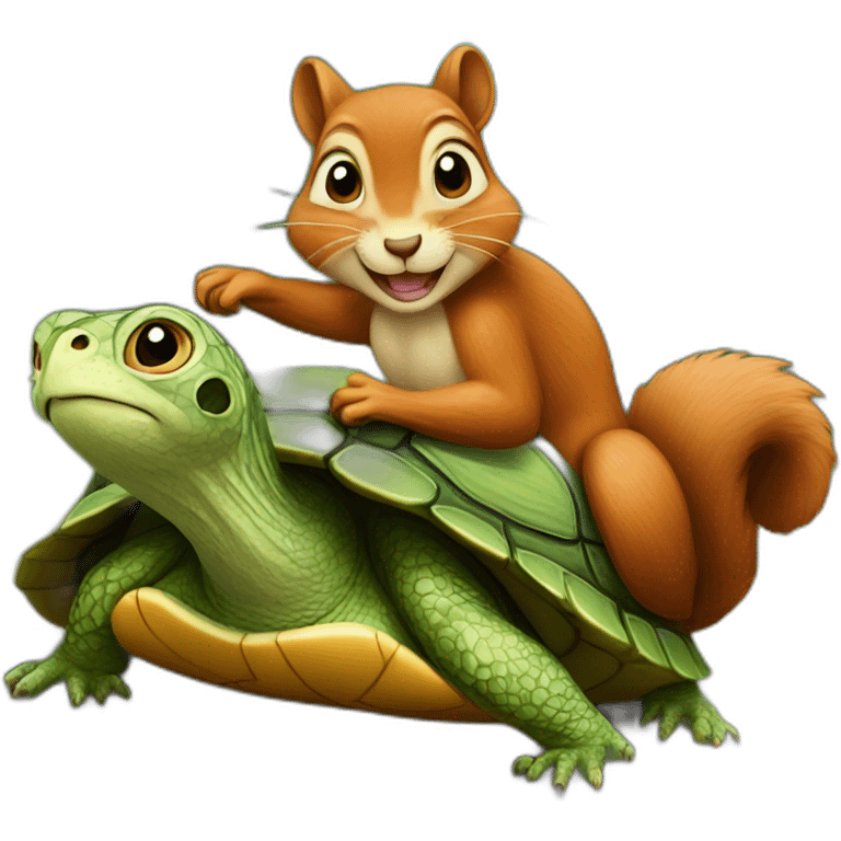 Squirrel over a turtle emoji