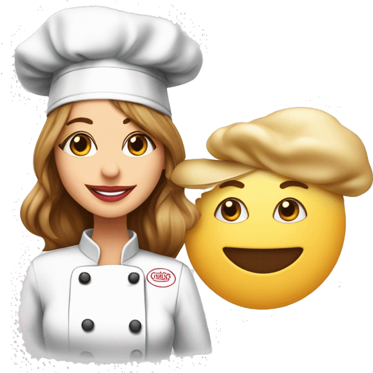 Giada de Laurentiis wearing a chef's hat with a chef's kiss emoji emoji