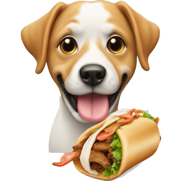 a dog eating a döner emoji