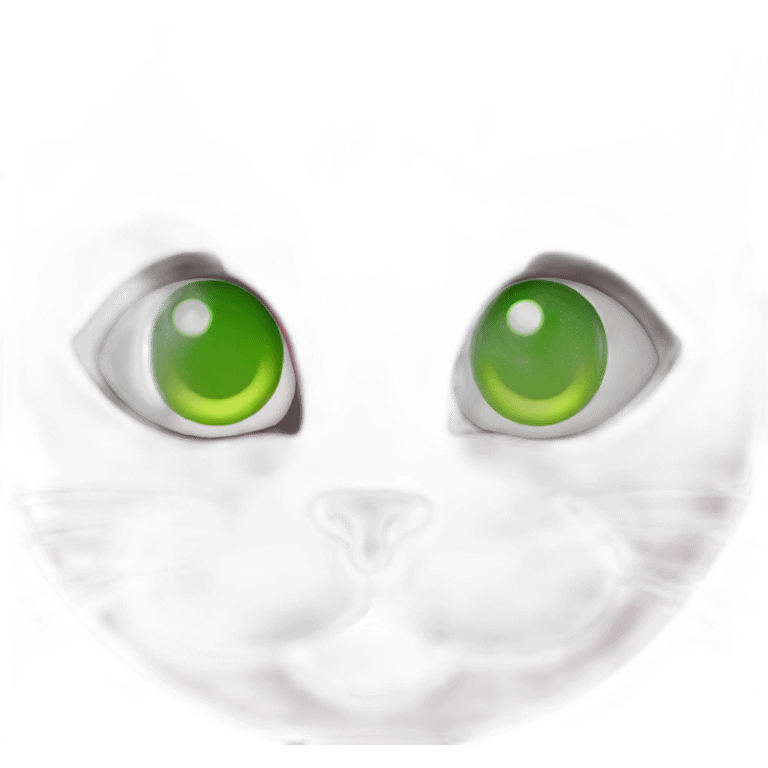 pink cat with green eyes emoji