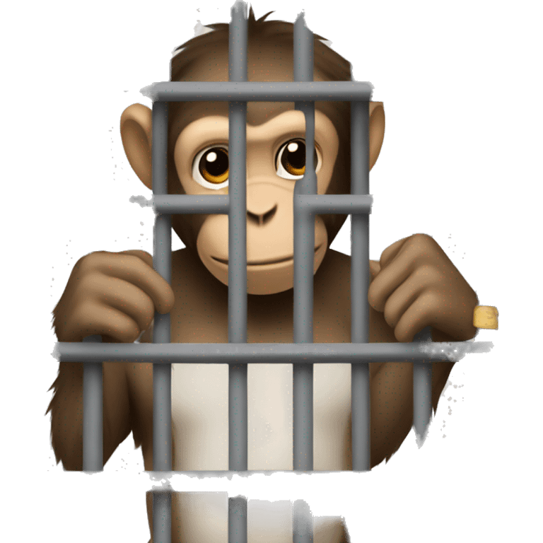 Monkey in the jail emoji