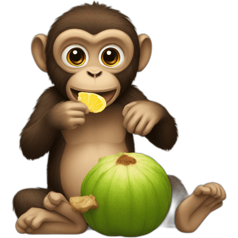 Monkey eating ginger emoji