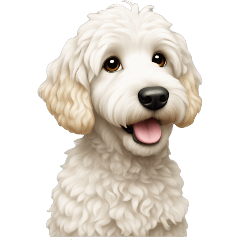 mini golden doodle white emoji